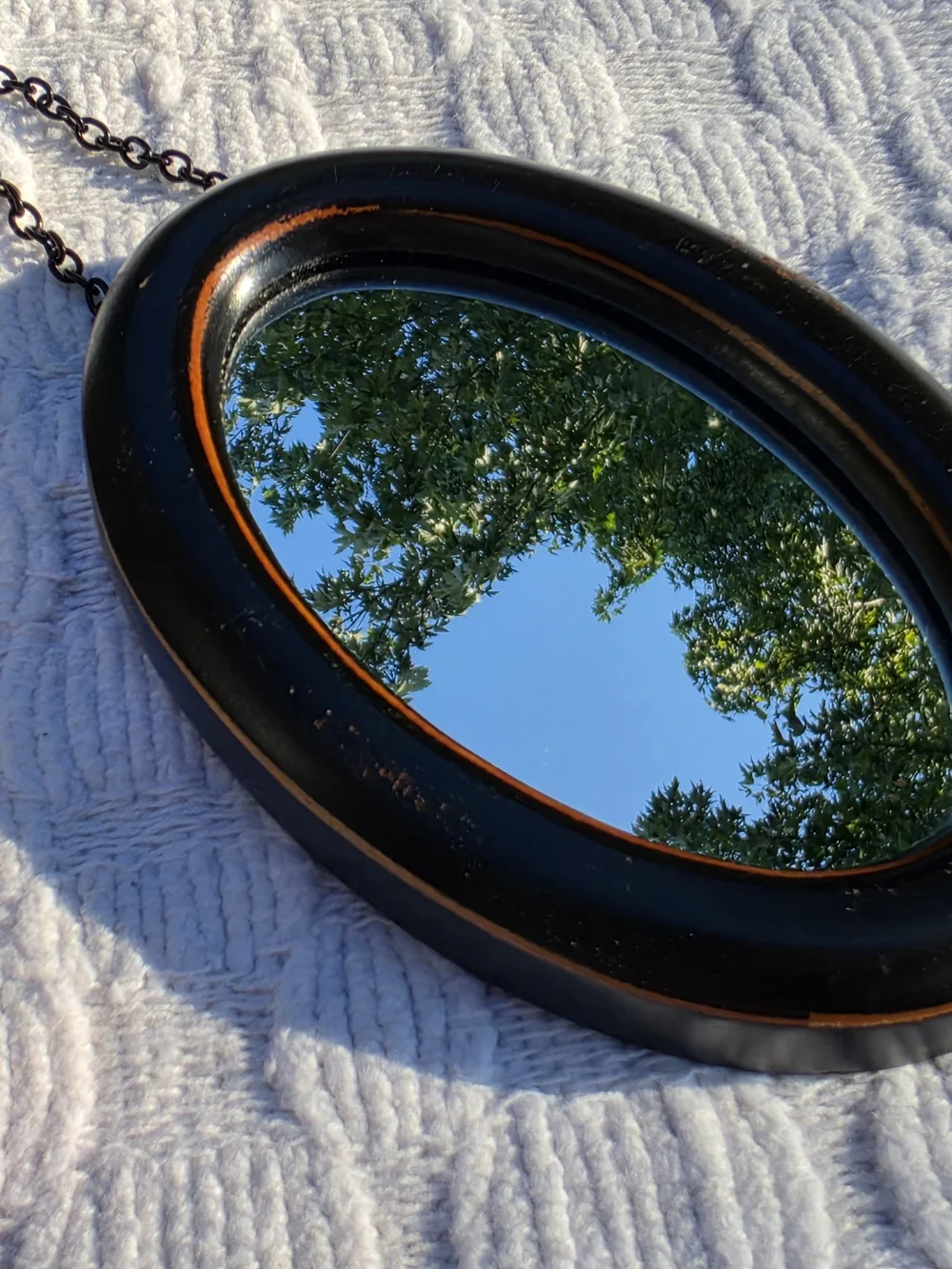 Set of 3 Small Round Black Wall Mirrors